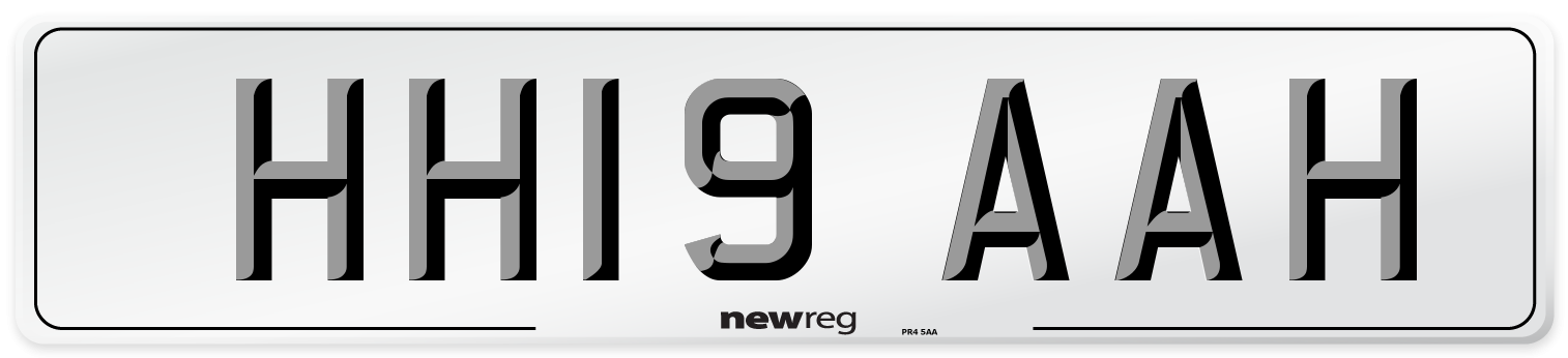 HH19 AAH Number Plate from New Reg